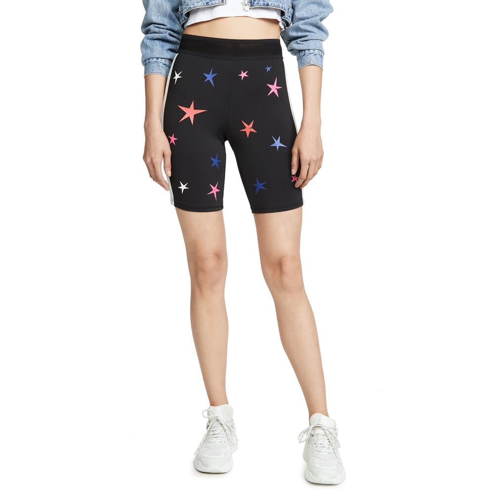 PAM & GELA Star Print Bike Shorts Black Multicolor Size XS New